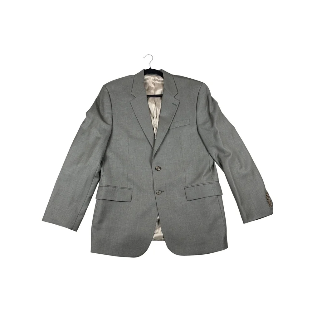 Lauren Ralph Lauren Wool Blazer Jacket Men's 42L Gray Sport Coat Made in‎ Canada